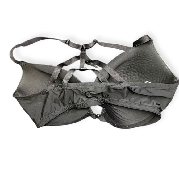 VICTORIA’S SECRET Women’s Black Push-Up  Strappy Racerback Bra with Front Closur - Picture 2 of 4